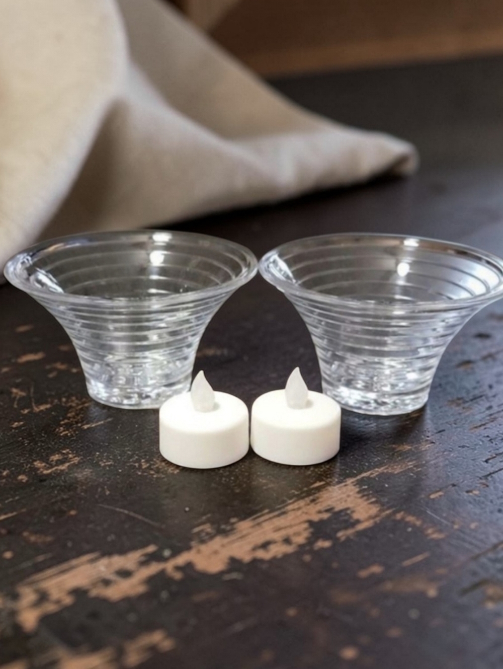 PartyLite Glass Candleholders Two #HO2